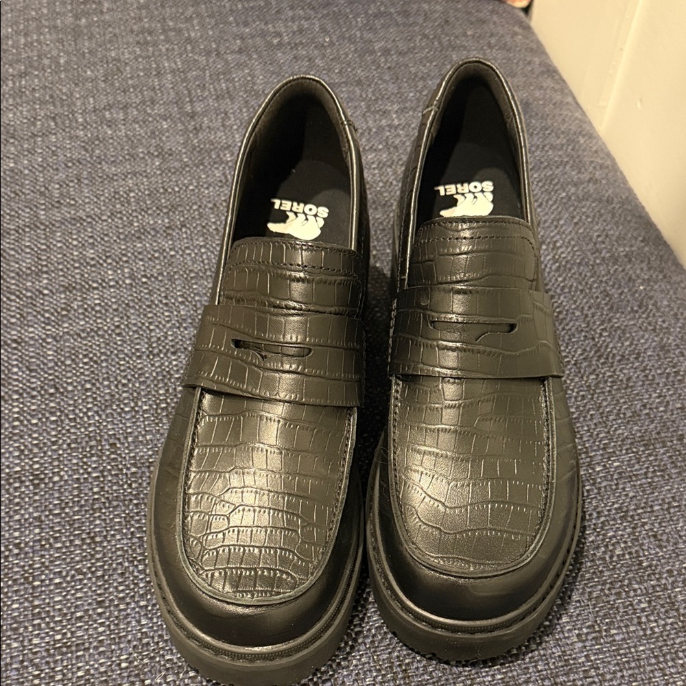 Sorel Women's Black Textured Loafers